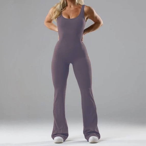Womens Yoga Leggings Tight Fitting Lifting Jumpsuit with Chest Pad High Waist Workout Gym Pants