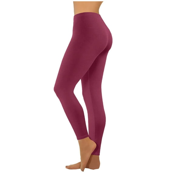 Womens Yoga Pants Clearance Sale! ZVNAΖH Yoga Pants Women Petite Solid Color High Waist Leggings Sports Running Active Pants