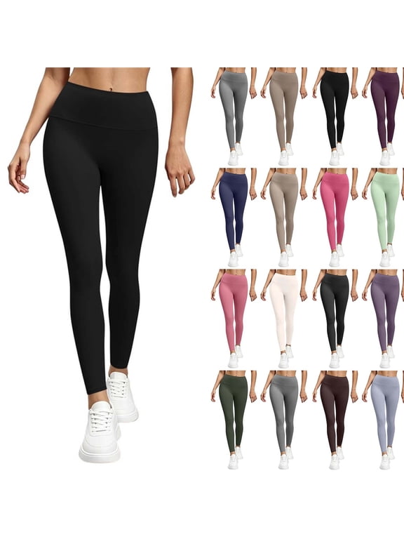 Womens Yoga Pants, Elastic Waist Solid Full Length Casual Pants, Relaxed Fit, Comfort Stretch Trousers, Yoga & Fitness Wear | VerBelle,Black M