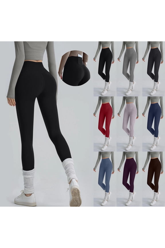Womens Yoga Pants Fashion Women Solid Color Pocket High Waist Loose Tight Waist Tight Yoga Full Length Pants Navy,L