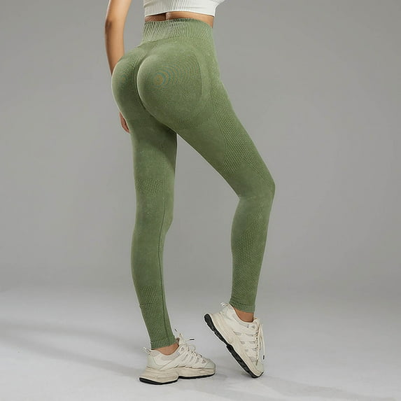 Womens Yoga Pants High Waist Lifting Seamless Long Length Leggings for Workout Yoga Leggings for Women Green2 M