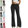 thumbnail image 1 of Womens Yoga Pants High Waist Flare Leggings Wide Straight Leg Sports Flared Trousers with Pocket Pilates Fitness Yoga Pants for Women Black M, 1 of 8
