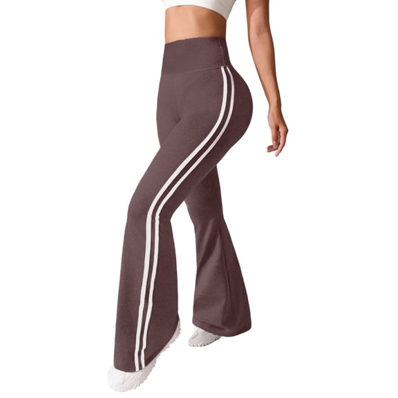 Womens Yoga Pants High Waist Flared Leggings Bootcut Gym Workout Bottoms Tummy Control Athletic Soft Trousers Coffee M