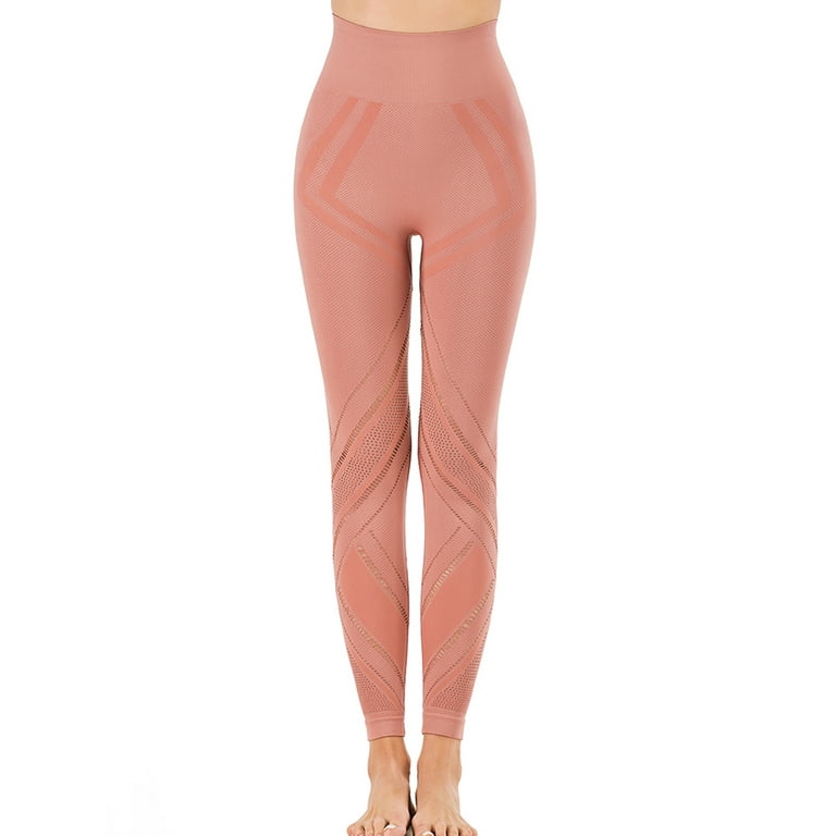 Womens Yoga Pants High Waist Tummy Control Hollow-Carved Pattern
