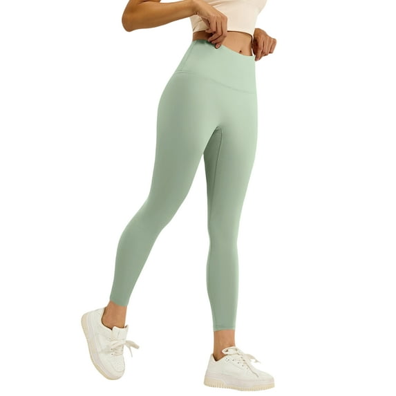 Womens Yoga Pants High Waist Tummy Control Yoga Leggings Butt Lifting Gym Workout Booty Tights OIOLOYJM Mint Green L