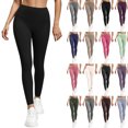 thumbnail image 1 of Womens Yoga Pants,High Waisted Solid Color Leggings for Daily Loungewear,Soft Comfortable Feel,4-Way Stretch, 1 of 7