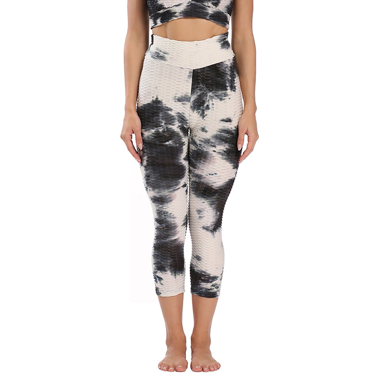 Hips high waist camouflage stitching slim yoga seven points bottoming pencil pants