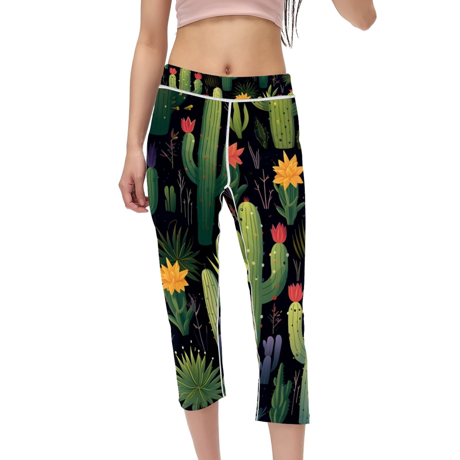 Womens Yoga Pants Jogging Capris Pants for Women XL Cacti Flower and Cactus Walmart