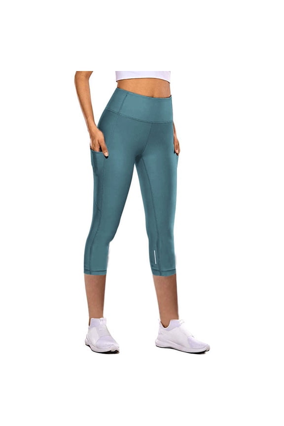 Womens Yoga Pants Quick Dry Elastic Tight Reflective Stripe Outdoor Workout Sports Trousers