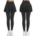 thumbnail image 1 of Womens Yoga Pants Slim Fit High Waist Pleated Skirt Pants with Pockets Workout Sport Women's Yoga Leggings Black L, 1 of 5