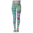 thumbnail image 1 of Womens Yoga Pants Stylish Print High Waist Lifting Stretchy Breathable Slim Fit Gym Pants for Workout Wear Multicolour L, 1 of 4