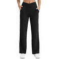 thumbnail image 1 of Womens Yoga Pants Wide Leg Pants Work Lounge Pants Crossover High Waisted Loose Casual with Pockets, 1 of 7