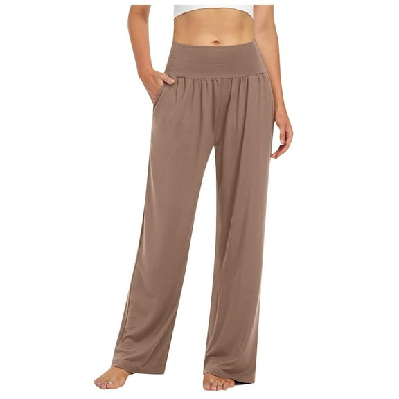 Womens Yoga Pants Wide Leg Sweatpants High Waisted Palazzo Pants Pajamas for Women with Pockets Women Casual Pants for Home Womens Casual Pants Drawstring plus Size Women Casual Pants Casual
