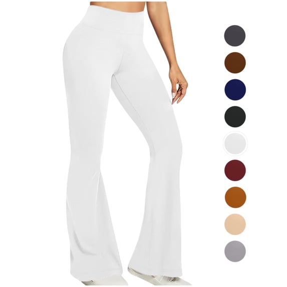 Womens Yoga Pants Zeliretfy Women's High Waist Flare Yoga Pants with Tummy Control and Bootcut Stretch