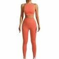 thumbnail image 1 of Womens Yoga Sets Crop Tank Top and High Waisted Pants Slim Fit Trousers Tshirts Athletic Running, 1 of 3