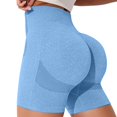 thumbnail image 1 of Womens Yoga Shorts High Waist Breathable Workout Yoga Gym Seamless Cycling Shorts Plus Size Yoga Pants Sky Blue XL, 1 of 4