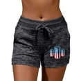 thumbnail image 1 of Womens Yoga Shorts Independence Day Women Quick Drying Casual Sports Butterfly Print Elastic Short, 1 of 6