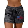 thumbnail image 1 of Womens Yoga Shorts Independence Day Women Quick Drying Casual Sports Butterfly Print Elastic Short, 1 of 6