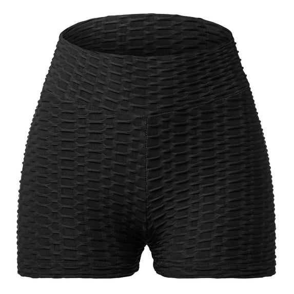 Womens Yoga Shorts Tummy Control Butt Lifting Leggings Textured Scrunch Workout Running Shorts
