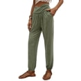 thumbnail image 1 of Womens Yoga Sweatpants Loose Workout Harem Joggers Casual Comfy Lounge Pajama Pants with Pockets Army Green S, 1 of 7