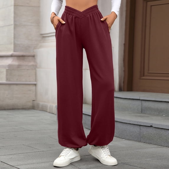 Womens Yoga Sweatpants Wide Leg High Waisted Lounge Pajamas Pants Casual Palazzo Trousers with Pockets High Waisted Athletic Workout Soft Yoga Pants (Available in Plus Size)