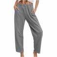 thumbnail image 1 of Womens Yoga Sweatpants Wide Leg High Waisted Solid Waisted Casual Trousers with Workout Jogging Gray (L), 1 of 9