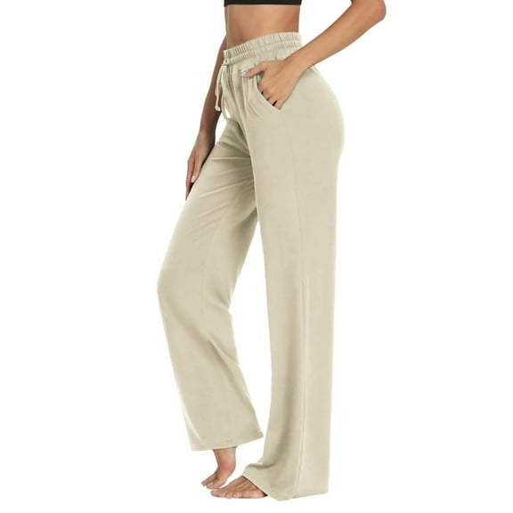 Womens Yoga Sweatpants Wide Leg High waist Lounge Pajamas Pants Workout Loose Pants with Pockets