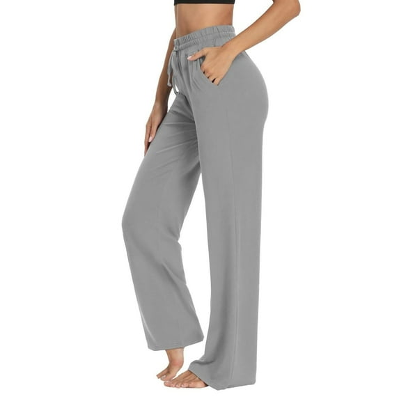 Womens Yoga Sweatpants Wide Leg High waist Lounge Pajamas Pants Workout Loose Pants with Pockets