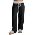 thumbnail image 1 of Womens Yoga Sweatpants Wide Leg Lounge Cargo Pants Comfy Drawstring Workout Loose Pants with Pockets, 1 of 9