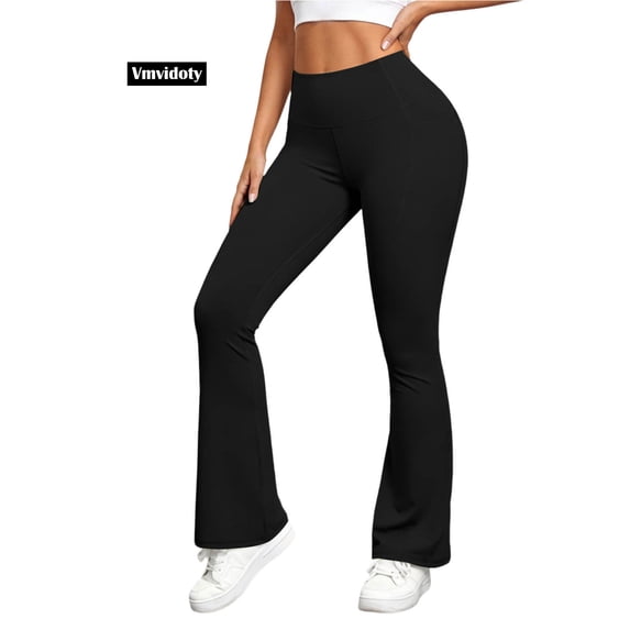 Womens Yoga Workout Pants High Waist Flare Yoga Pants for Women Stretch Workout Leggings Black M
