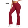 thumbnail image 1 of Womens Yoga Workout Pants High Waist Flare Yoga Pants for Women Stretch Workout Leggings Wine XL, 1 of 6