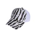 thumbnail image 1 of Womens Zebra Print Metallic Sequin Contrast Two-tone Baseball Fashion Cap, Black/White, 1 of 1