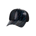 thumbnail image 1 of Womens Zebra Print Metallic Sequin Contrast Two-tone Baseball Fashion Cap, Black, 1 of 4