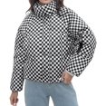 thumbnail image 1 of Womens Zip Front Plaid Sweatshirts Print Hoodie Fall Jackets Long Sleeve Casual Drawstring Clothes Black XL, 1 of 9