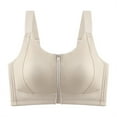 thumbnail image 1 of Womens Zip Front Sports Bra Wireless Post-Surgery Bra Racerback Yoga Sports Bras Comfy Soft Padded Everyday Bras, 1 of 3