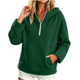 thumbnail image 1 of Womens Zip Up Hoodie Pullover Sweatshirt Casual Long Sleeve Hooded Tops with Pocket Solid Color Loose Fit Fall Winter Outerwear Cozy Warm Fleece Lined Jacket, 1 of 7
