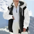 thumbnail image 1 of Womens Zip Up Hoodie Winter Coats for Women Plus Size Thick Warm Cashmere Parka with Fur Hood Fashion Windproof Puffer Jacket Big Collar Outerwear Ropa Para Mujer, 1 of 5