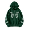 thumbnail image 1 of Womens Zip Up Hoodie, Womens Hoodies Butterflies Printed Sweatshirtss Fleece Lined Sweatshirts Gothic Style Sweater Long Sleeve Tops Hooded Sweatshirt Casual Sportswear Hoody with Pockets, 1 of 4