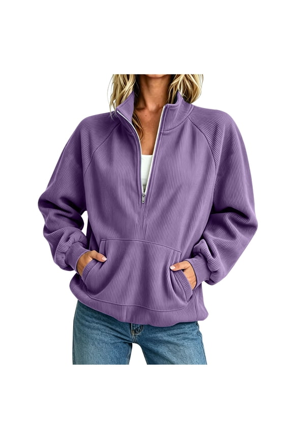 Womens Zip Up Hoodies 2026 Oversized Sweatshirt | Spring Fall Jacket with Pockets, College Teen Preppy Casual Track Outfits, Cozy Fleece Winter Clothes