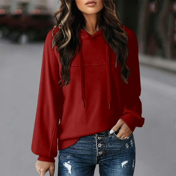 Womens Zip Up Hoodies Fleece Jackets Oversized Sweatshirts Fall Fashion Outfits 2025 Sweaters Winter Clothes Solid Color Contrast Hoodie Fashionable Autumn Pullover With Drawstring Casual Comfortable