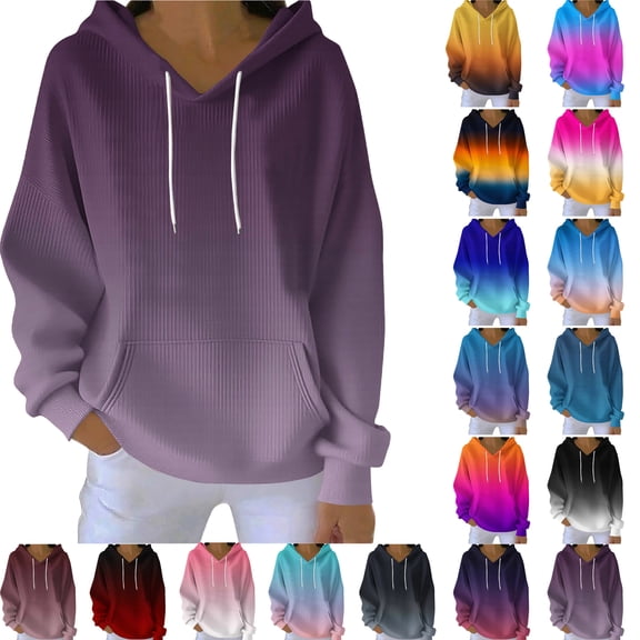 Womens Zip Up Hoodies Jackets Cropped Sweatshirts Women's Printing Blouses Long Sleeve Pockets Casual Fashion Hooded Sweatshirt Gift for Girls Purple M