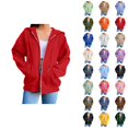 thumbnail image 1 of Womens Zip Up Hoodie 2026 Fall Winter Trendy Long Sleeve Plain Hoodie Sweatshirt Jacket Coat Outerwear with Pockets, 1 of 7