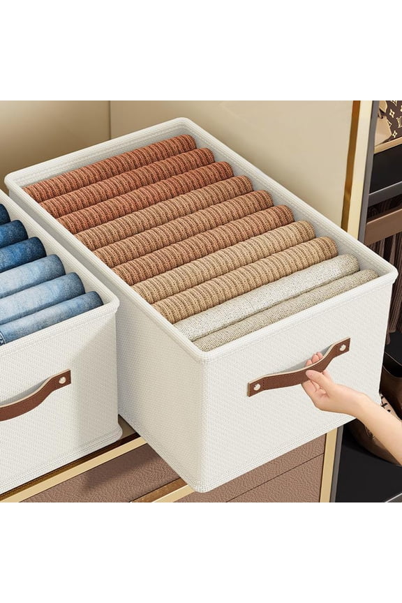 Foldable Cloth Storage Box | Collapsible Fabric Organizer Bin for Home | Washable White Storage Container Without Compartments