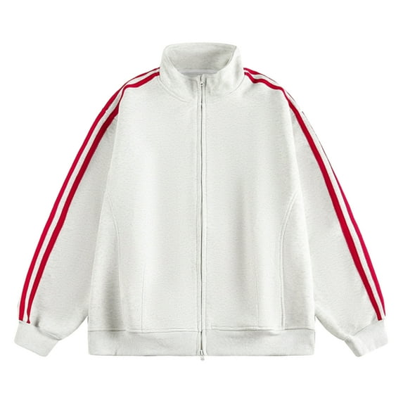 Womens Zip Up Hoodie Oversized Fashionable Striped Sweatshirt Vintage Men Women Y2K Jacket