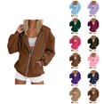 thumbnail image 1 of Womens Zip Up Hoodies 2026 Fall Winter Plain Casual Long Sleeve Hoodie Sweatshirt Jacket Coat Outerwear with Pockets, 1 of 5