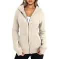 thumbnail image 1 of Womens Zip Up Hoodies Fleece Jackets Oversized Sweatshirts Fall Fashion Outfits Sweaters Winter Clothes Apricot XXL, 1 of 9