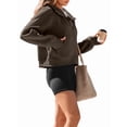 thumbnail image 1 of Womens Zip Up Hoodies Fleece Jackets Oversized Sweatshirts Fall Fashion Outfits Sweaters Winter Clothes Dark Brown S, 1 of 8