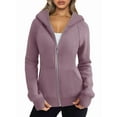 thumbnail image 1 of Womens Zip Up Hoodies Fleece Jackets Oversized Sweatshirts Fall Fashion Outfits Sweaters Winter Clothes Light  M, 1 of 7