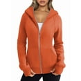 thumbnail image 1 of Womens Zip Up Hoodies Fleece Jackets Oversized Sweatshirts Fall Fashion Outfits Sweaters Winter Clothes Orange XL, 1 of 9