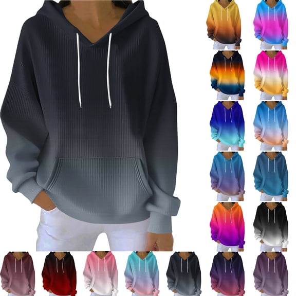 Womens Zip Up Hoodies Jackets Cropped Sweatshirts Women's Printing Blouses Long Sleeve Pockets Casual Fashion Hooded Sweatshirt Gift for Girls Navy S